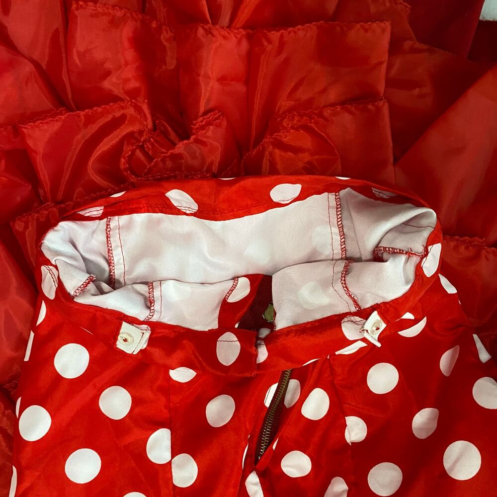 Bata de Cola Flamenco Performance Skirt & Matching Bag Red Polka Dot Size Small - Picture 15 of 16